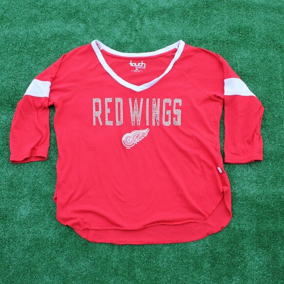 🏒❤️Women's Touch by Alyssa Milano Detroit Red Wings NHL 3/4 sleeve - Picture 1 of 6